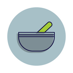 whipping vessel icon in badge style. One of web collection icon can be used for UI, UX
