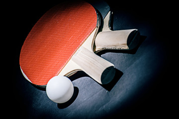 Ping pong racket and ball