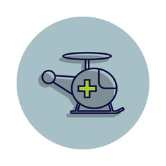 helicopter icon in badge style. One of web collection icon can be used for UI, UX