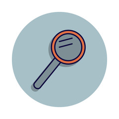 magnifier icon in badge style. One of web collection icon can be used for UI, UX