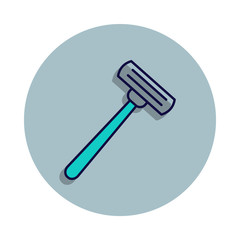 machine for shaving icon in badge style. One of web collection icon can be used for UI, UX
