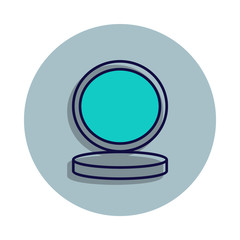 powder with a mirror icon in badge style. One of web collection icon can be used for UI, UX