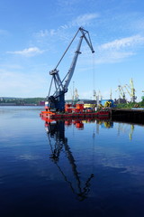 Fototapeta premium cranes in the port