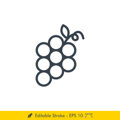 Grape Icon / Vector - In Line / Stroke Design