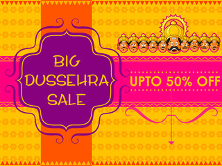 Happy Dussehra Sale Promotion Advertisement template background for Navratri festival of India