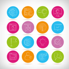 search engine optimization and network icons