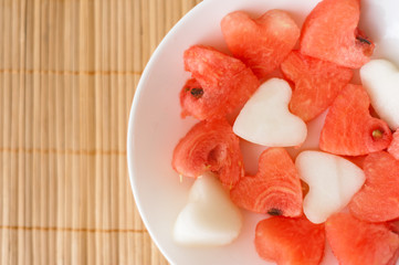 Fresh watermelons and melons