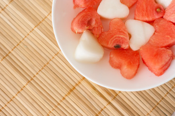 Fresh watermelons and melons