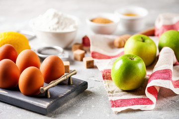 Ingredients for apple pie