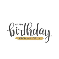 Handwritten lettering of Happy Birthday on white background
