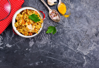 fried chicken with rice