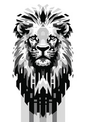 Lion Head Grey scale vector