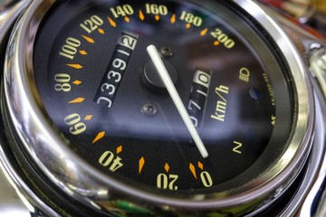 Fototapeta premium black motorcycle speedometer