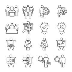 Fototapeta premium business management icons, line theme