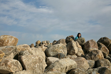 Stones at the beach in Denmark Scandinavia