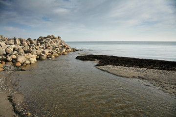 Stones at the beach in Denmark Scandinavia