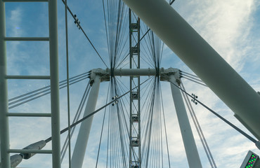 Closeup of Singapore Flyer - the second largest Ferris Wheel in the World.