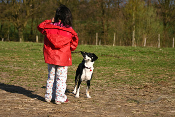 Child and dog