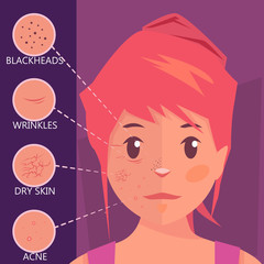 Woman with skin problems