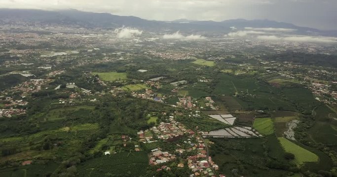 Flyover footage of a drone in Heredia