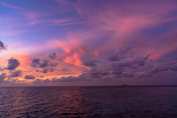 インド洋の美しい夕焼け