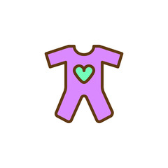 Obraz premium Sleep pajamas filled outline icon, line vector sign, linear colorful pictogram isolated on white. Baby clothes symbol, logo illustration. Pixel perfect vector graphics