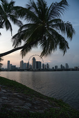 sunset on the beach of Singapore