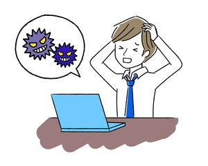 ノートパソコンとビジネスマン