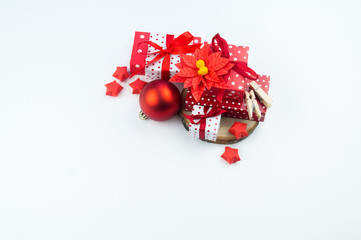 Christmas gift boxes and decorations