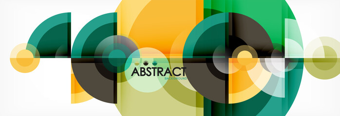 Fototapeta premium Abstract background - multicolored circles, trendy minimal geometric design