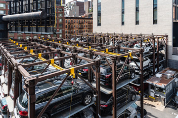 Automated multi story parking system in  New York