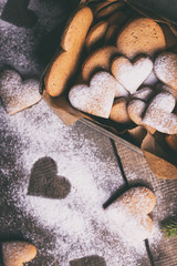 ginger cookies in the form of hearts