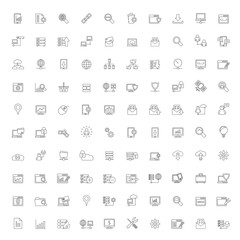 Line Internet, website and user interface icons - vector icon set