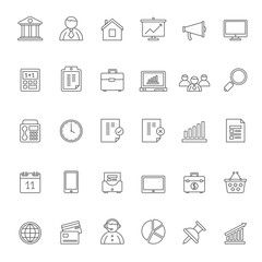 Fototapeta na wymiar Line Business, Office and Finance Icons 1 - Vector Icon Set