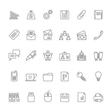 Line Business, Office and Finance Icons 2 - Vector Icon Set