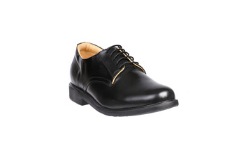 Men’s black shoe isolated on a white background.