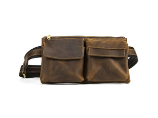 Men's sling bag isolated on white background. 