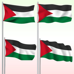 Palestine textile waving flag isolated vector illustration