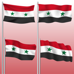 Syria textile waving flag isolated vector illustration