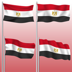 Egypt textile waving flag isolated vector illustration