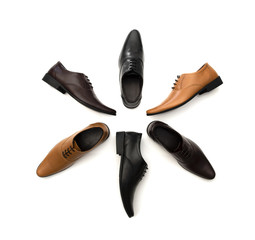 Men’s dress shoes isolated on white background.