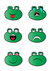 Frog  emoticons collection.