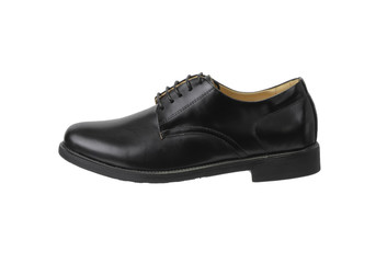Men's black shoes isolated on a white background.