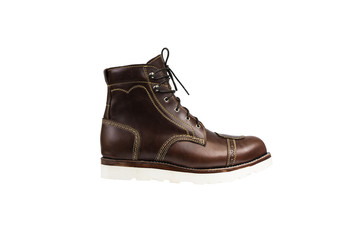 Brown boot isolated on a white background.