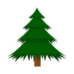 Vector Christmas tree on a white background. Icon