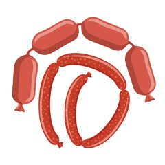 Naklejka premium sausages meat products