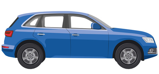 blue hatchback car