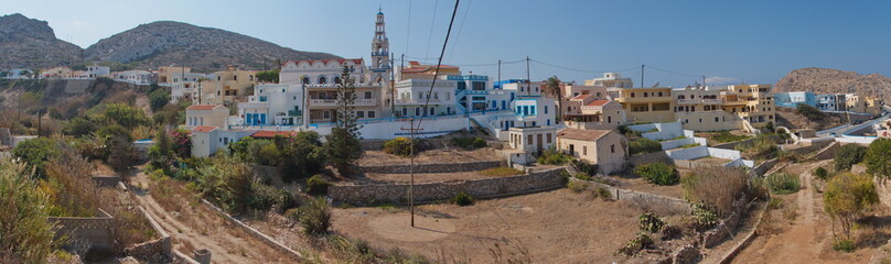 Panoramic view of Arkasa on Karpathos in Greece

