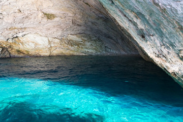 Blue ocean cave landscape