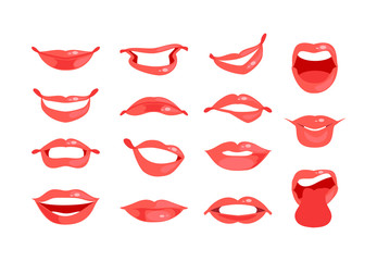 Female lips set vector